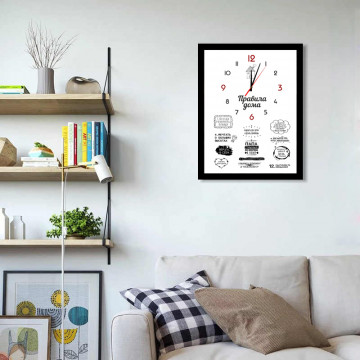 Часы настенные в чёрной раме 39