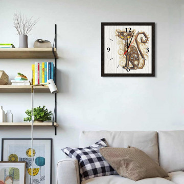 Часы настенные в темно-коричневой раме 08