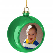 Елочный шарик с фото зеленый